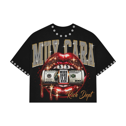 “Work Hard” Unisex Boxy Crop Graphic Tee - www.muycara.com