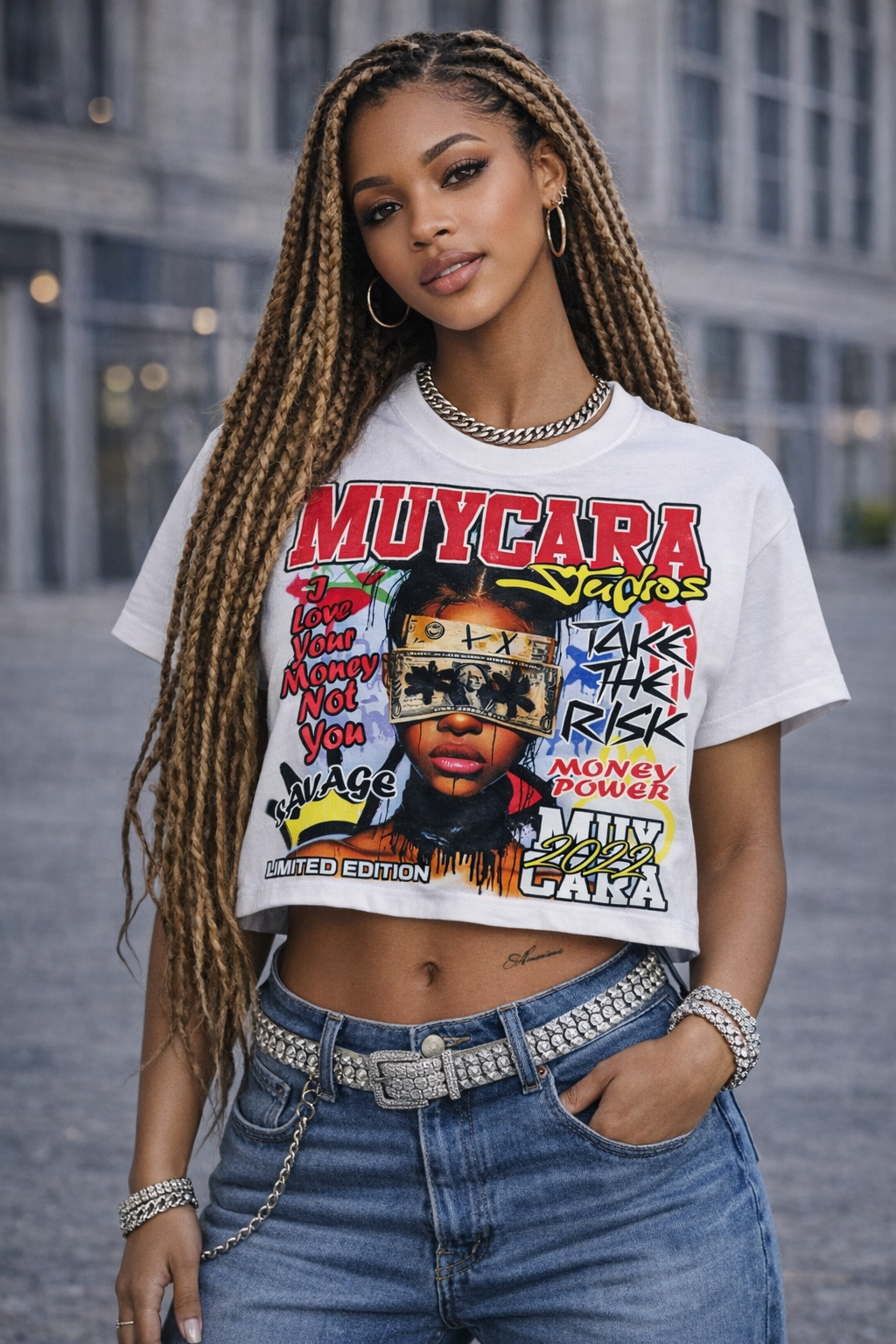 Muy Cara “I Love Your Money” Unisex Graphic Crop T Shirt