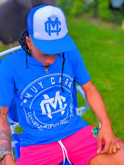 ROYAL ST. BLUE T-SHIRT AND TRUCKER HAT SET - www.muycara.com