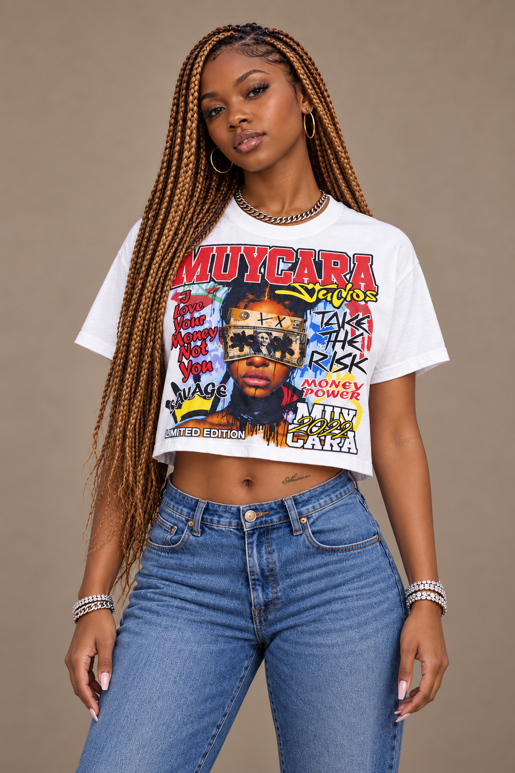 Muy Cara “I Love Your Money” Unisex Graphic Crop T Shirt
