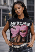"No Money No Party" Unisex Cropped Boxy  Sleeveless Tee