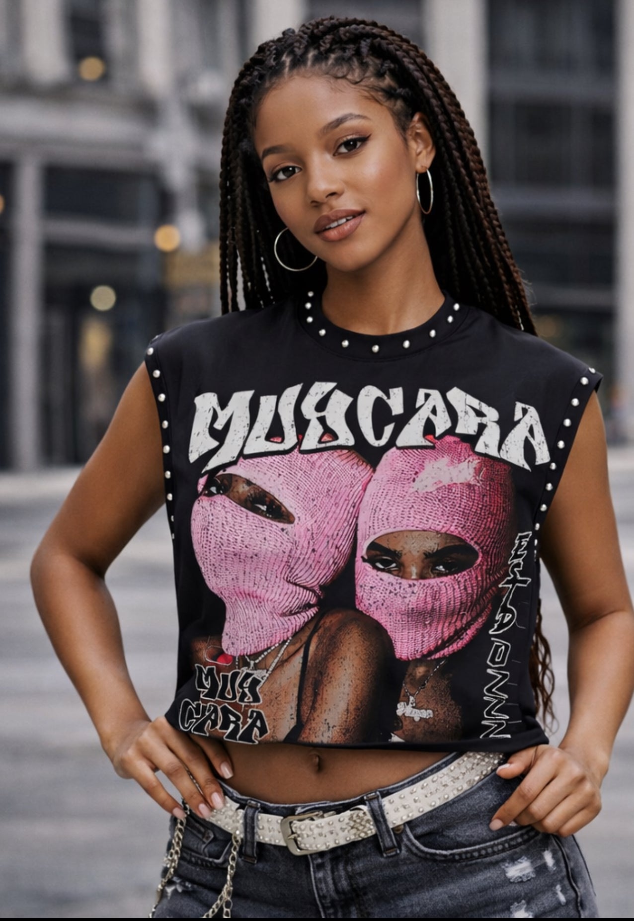 "No Money No Party" Unisex Cropped Boxy  Sleeveless Tee