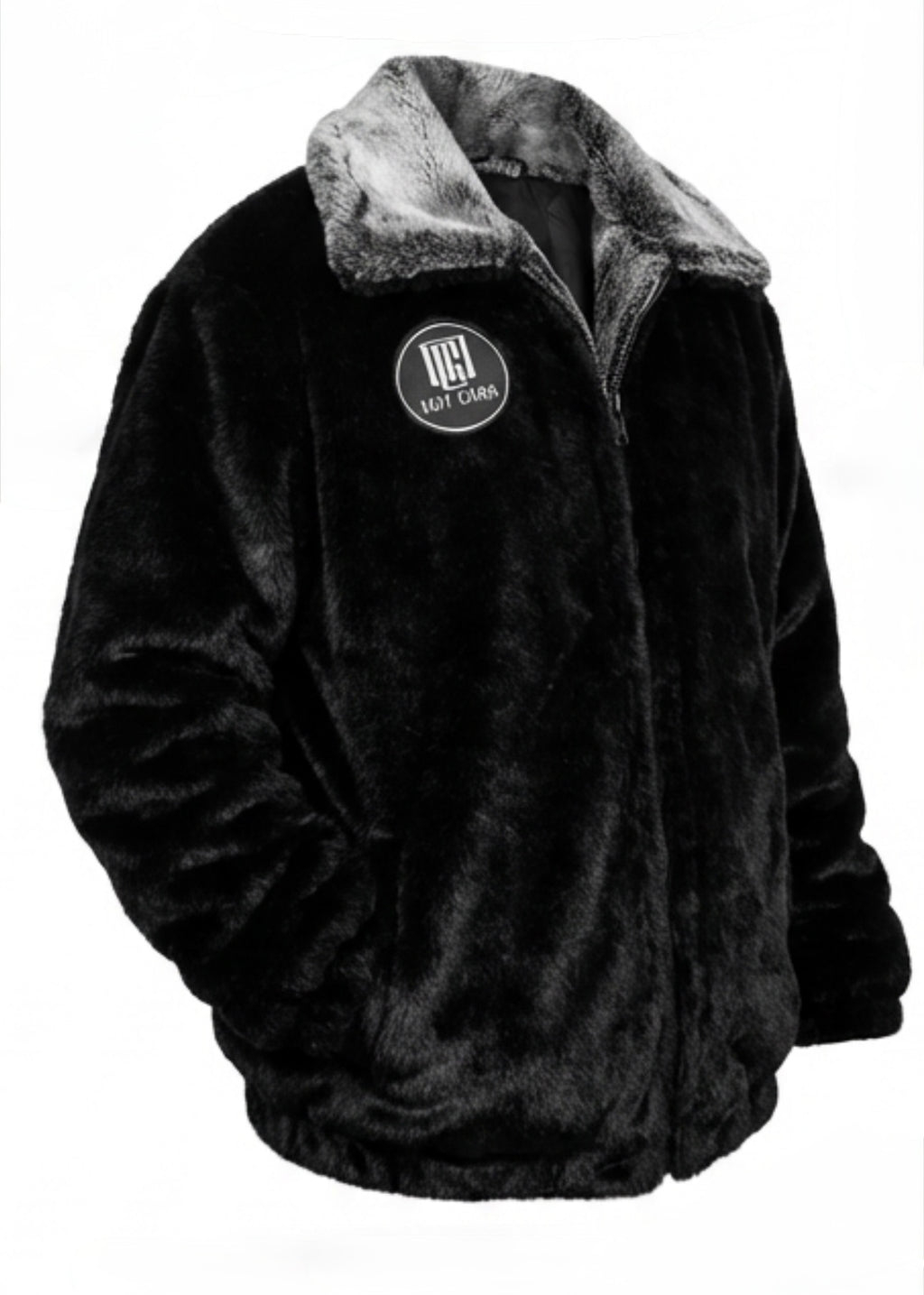 “NEWEST RELEASE” Muy Cara Unisex “Black Ice” Luxe Fur Bomber