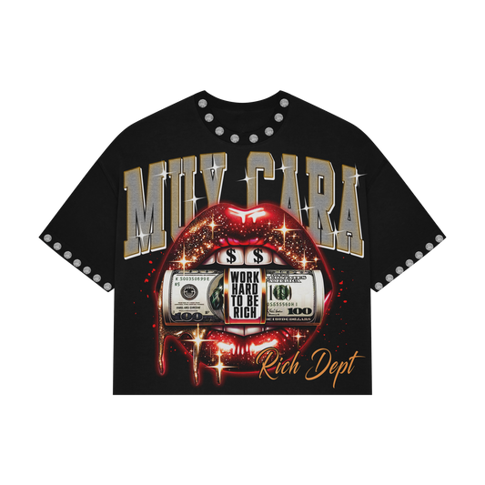 RESTOCKING SOON!! “Work Hard” Women’s Boxy Crop Graphic Tee - www.muycara.com