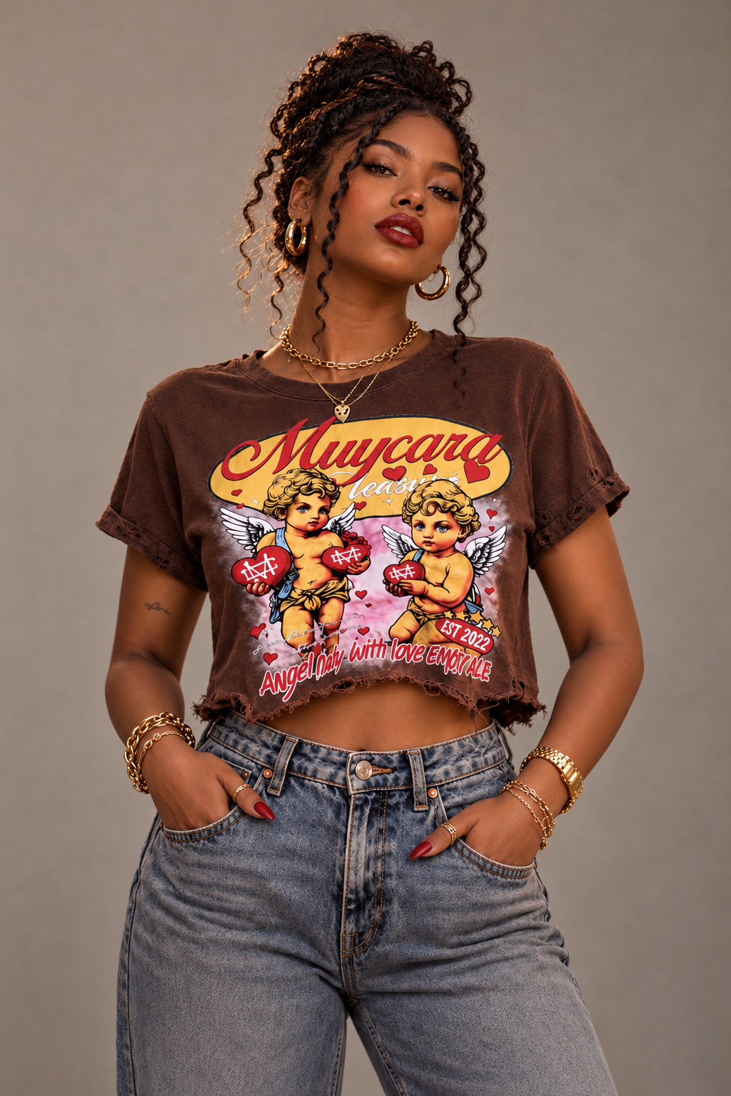 Muy Cara “Angel Baby” Luxury Women’s Streetwear Graphic Tee
